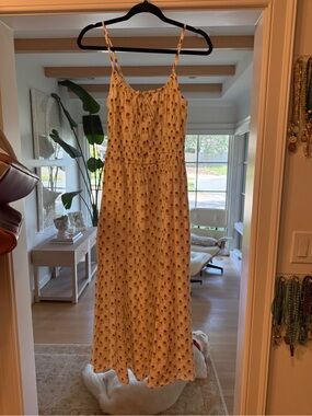 Madewell Cream Maxi Dress with Red Floral Motif